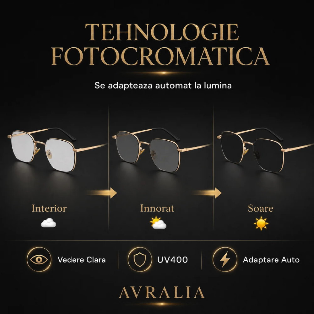 Ochelari Heliomati Bărbați Oversized – Ramă Aurie și Neagră