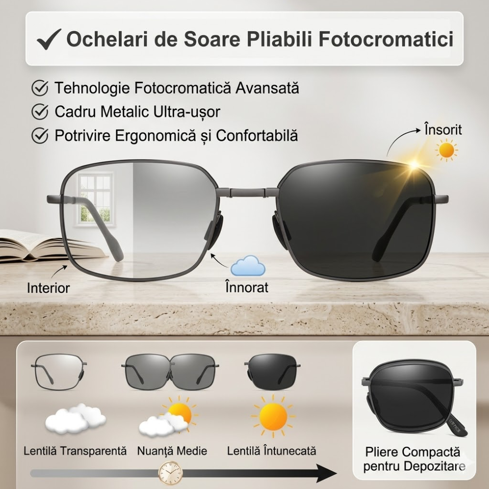 Ochelari Heliomati Bărbați Dreptunghiulari – Ramă Metalică Gun Metal