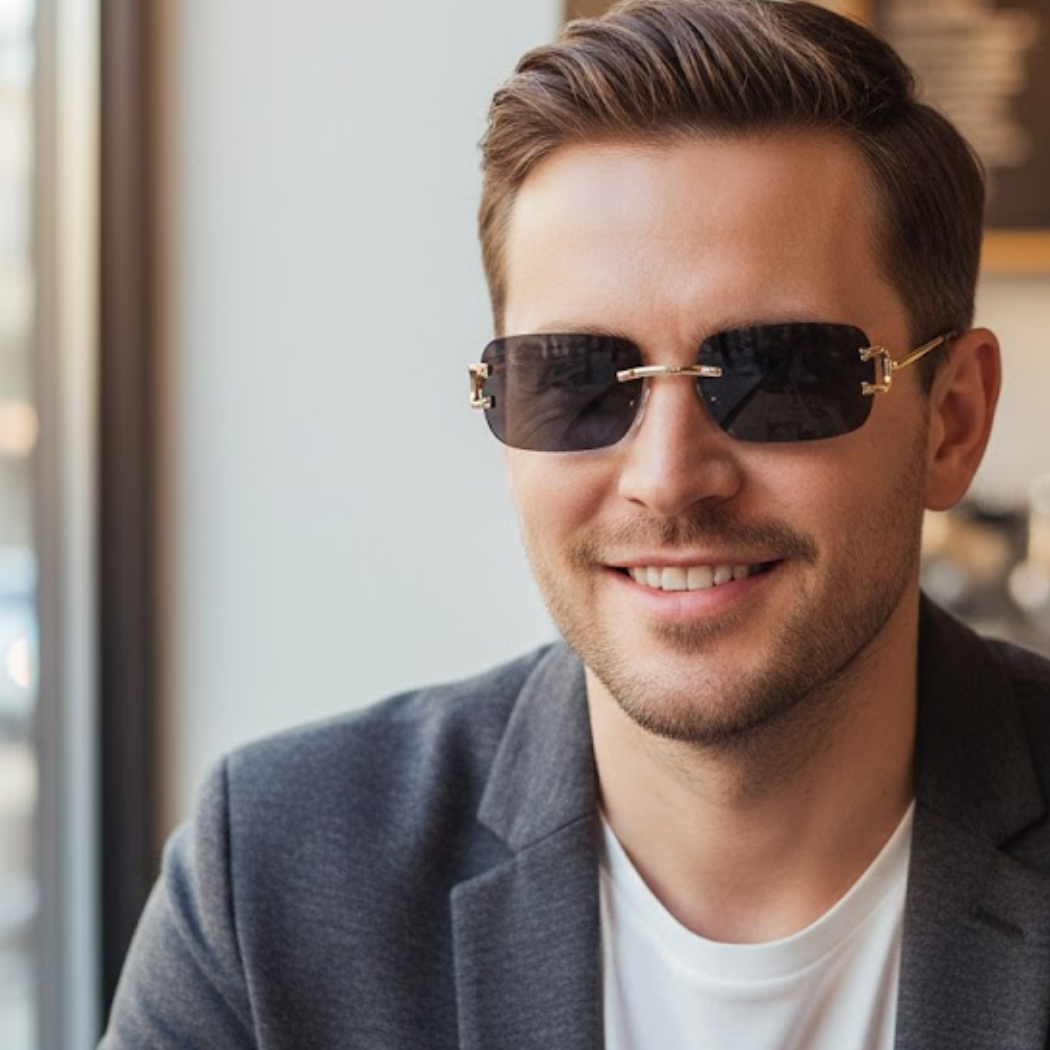 Ochelari Heliomati Frameless Auriu - Barbati