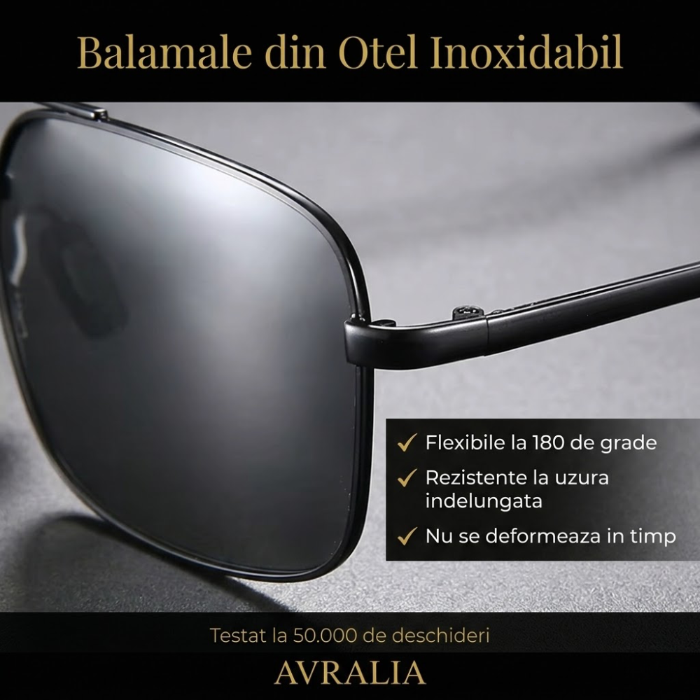 Ochelari Heliomati Bărbați Dreptunghiulari – Ramă Metalică Gun Metal