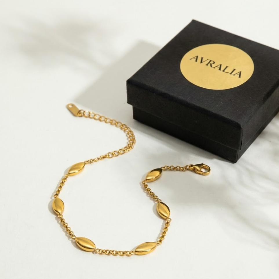 Brățară cu Zale Ovale – Placată cu Aur 18K