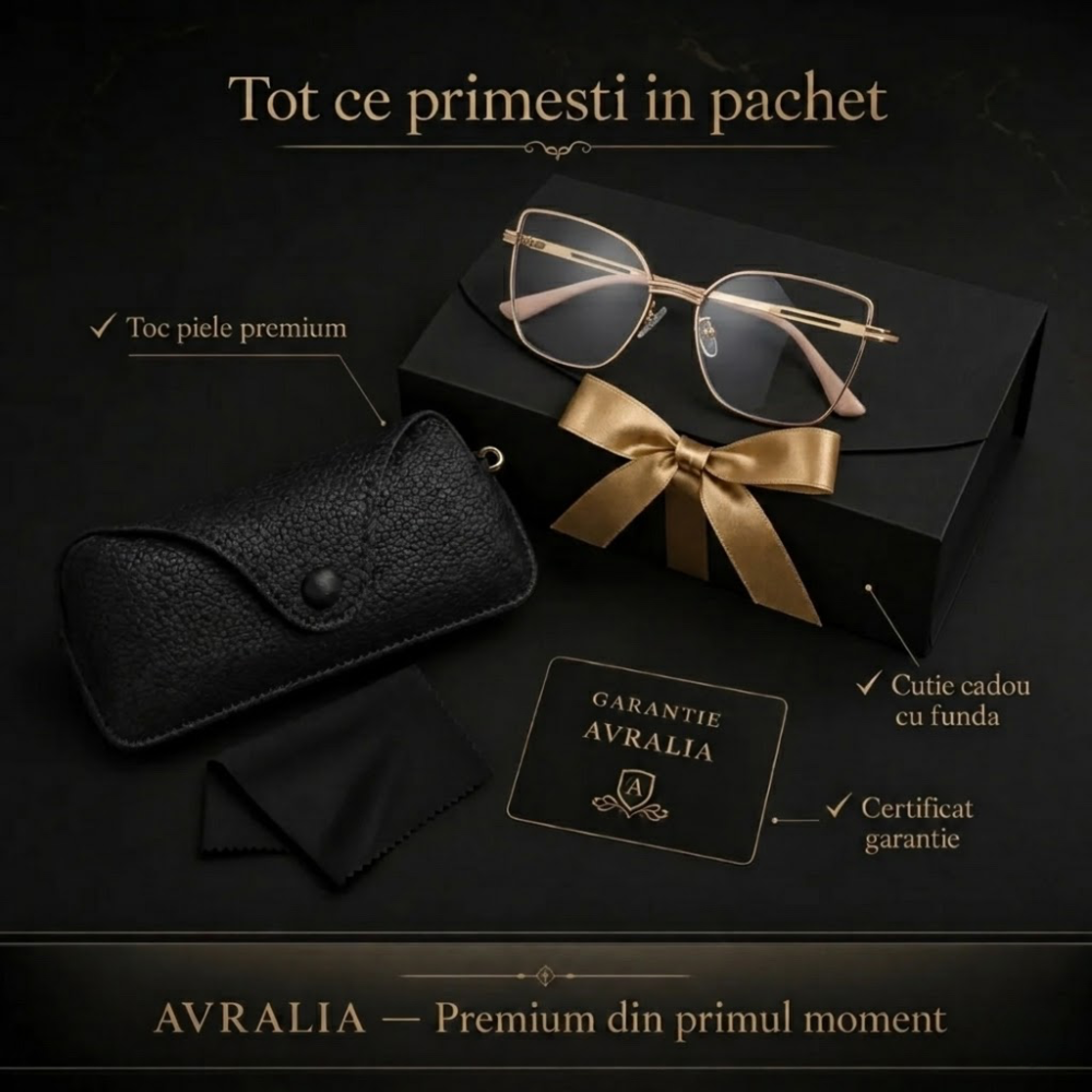 Ochelari Heliomati Damă Butterfly – Ramă Aurie cu Accente Roz