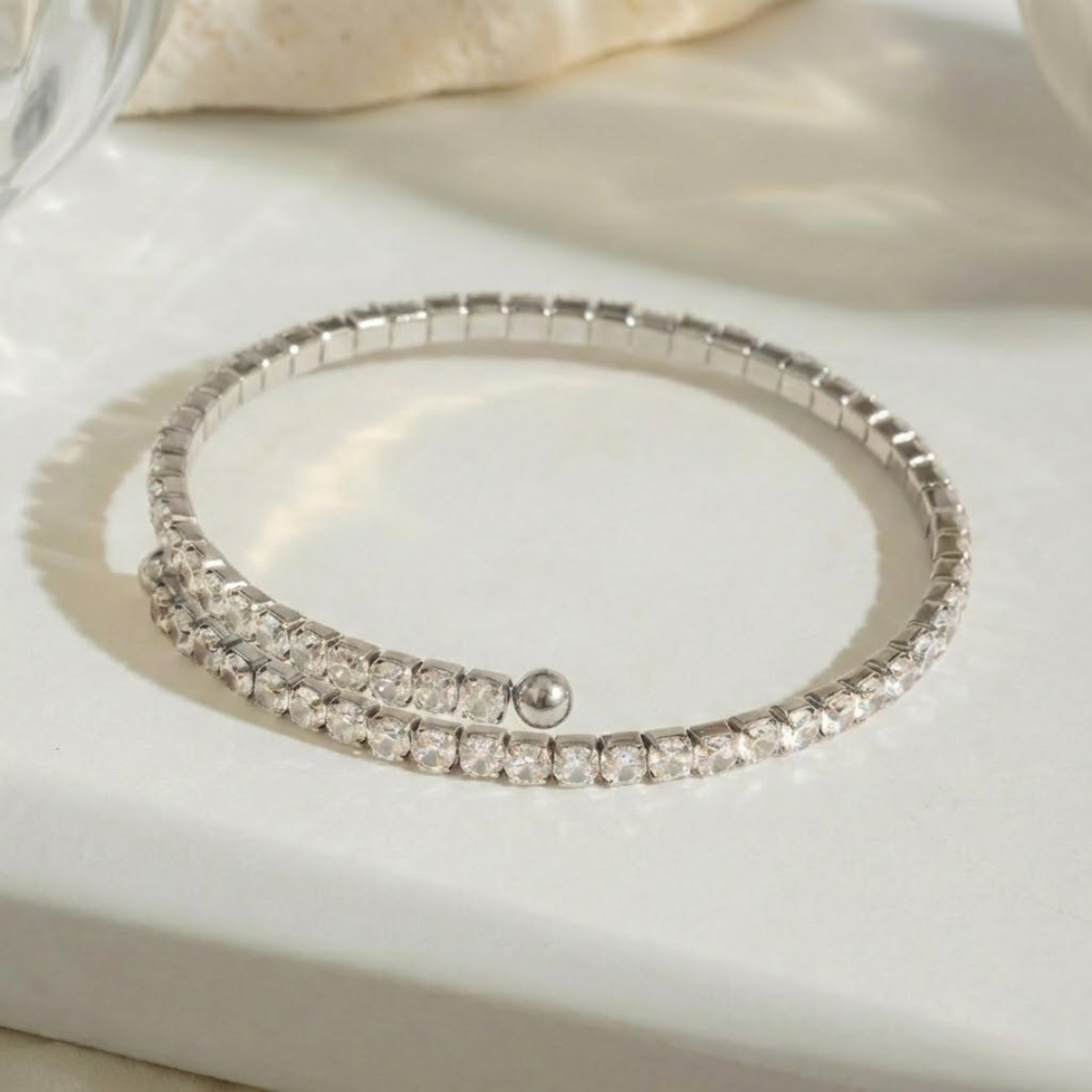 Bratara Tennis Placata cu Aur de 18k si Cristale Zirconiu