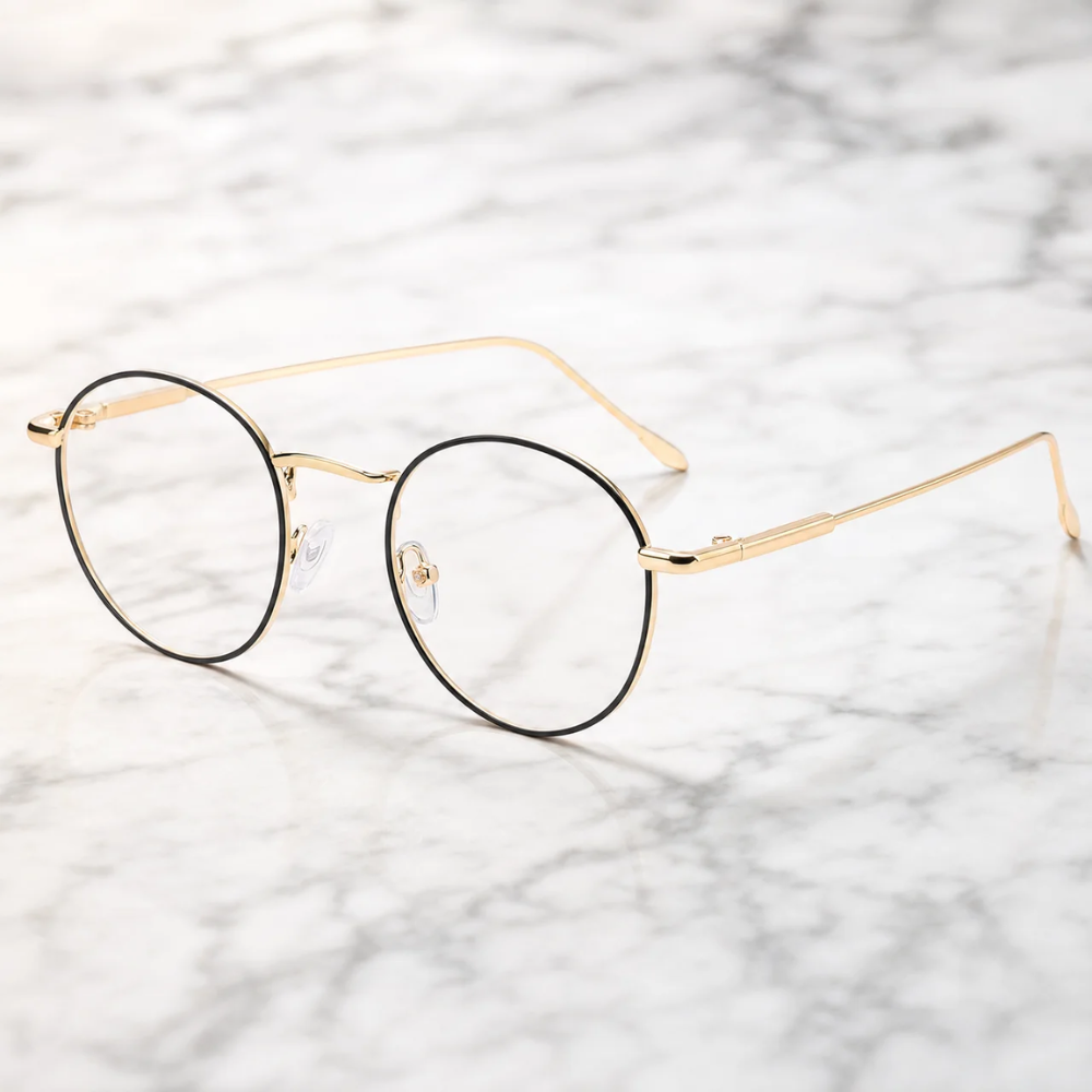 Ochelari Heliomati Damă Rotunzi Vintage – Ramă Aurie