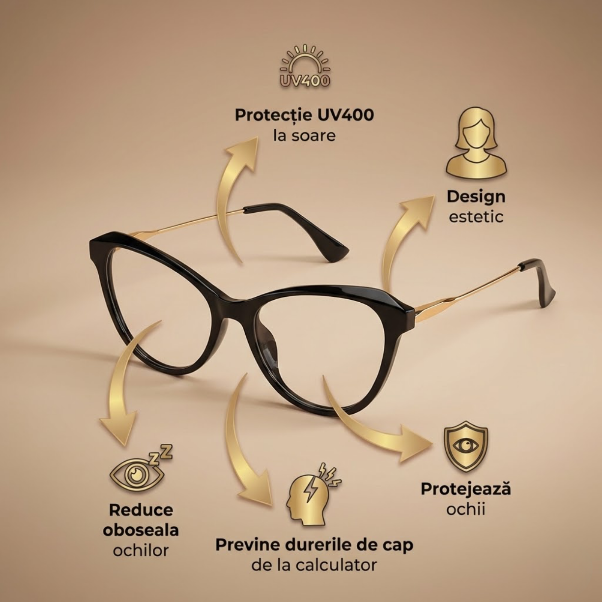 Rame Ochelari Protectie Calculator Stil Cat Eye - Femei