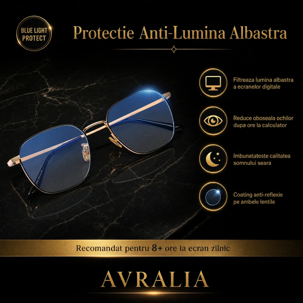 Ochelari Heliomati Bărbați Oversized – Ramă Aurie și Neagră