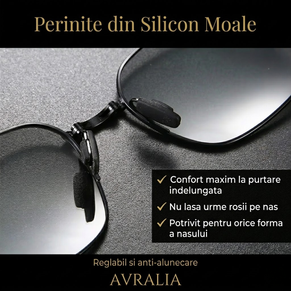 Ochelari Heliomati Bărbați Dreptunghiulari – Ramă Metalică Gun Metal
