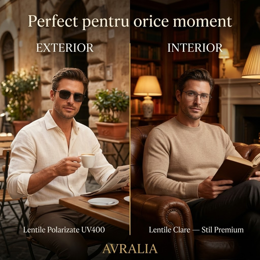Ochelari Heliomati Bărbați Dreptunghiulari – Ramă Metalică Gun Metal