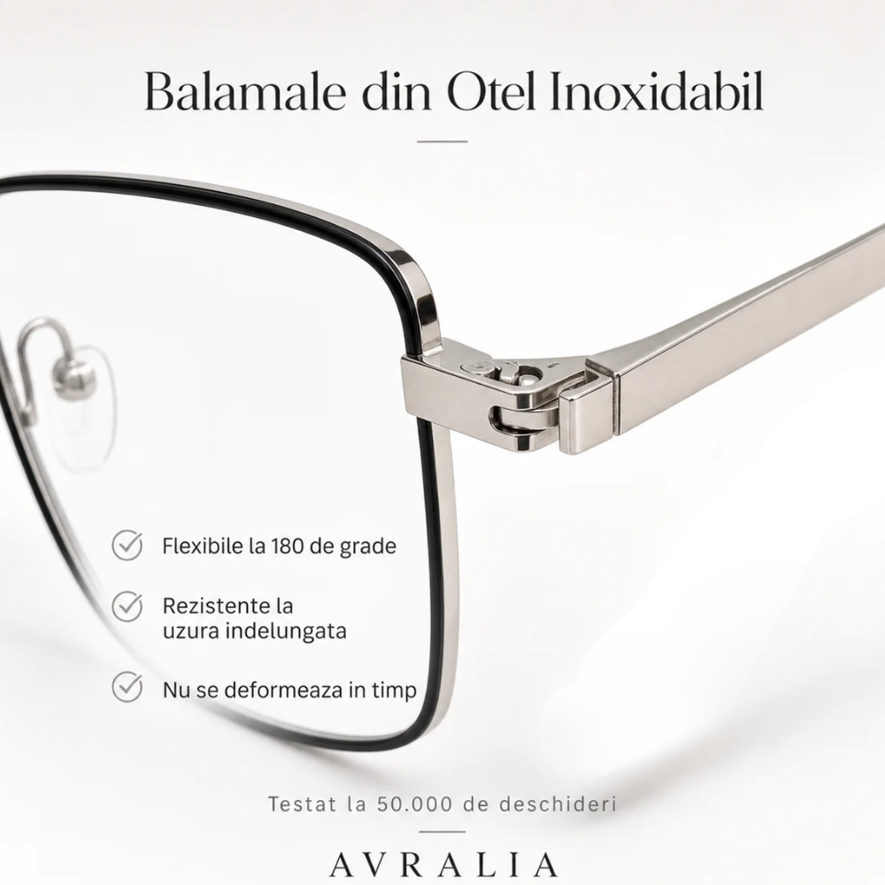 Rame de Ochelari Bărbați cu Clip Soare Polarizat, Ramă Pătrată Argintiu cu Marmură