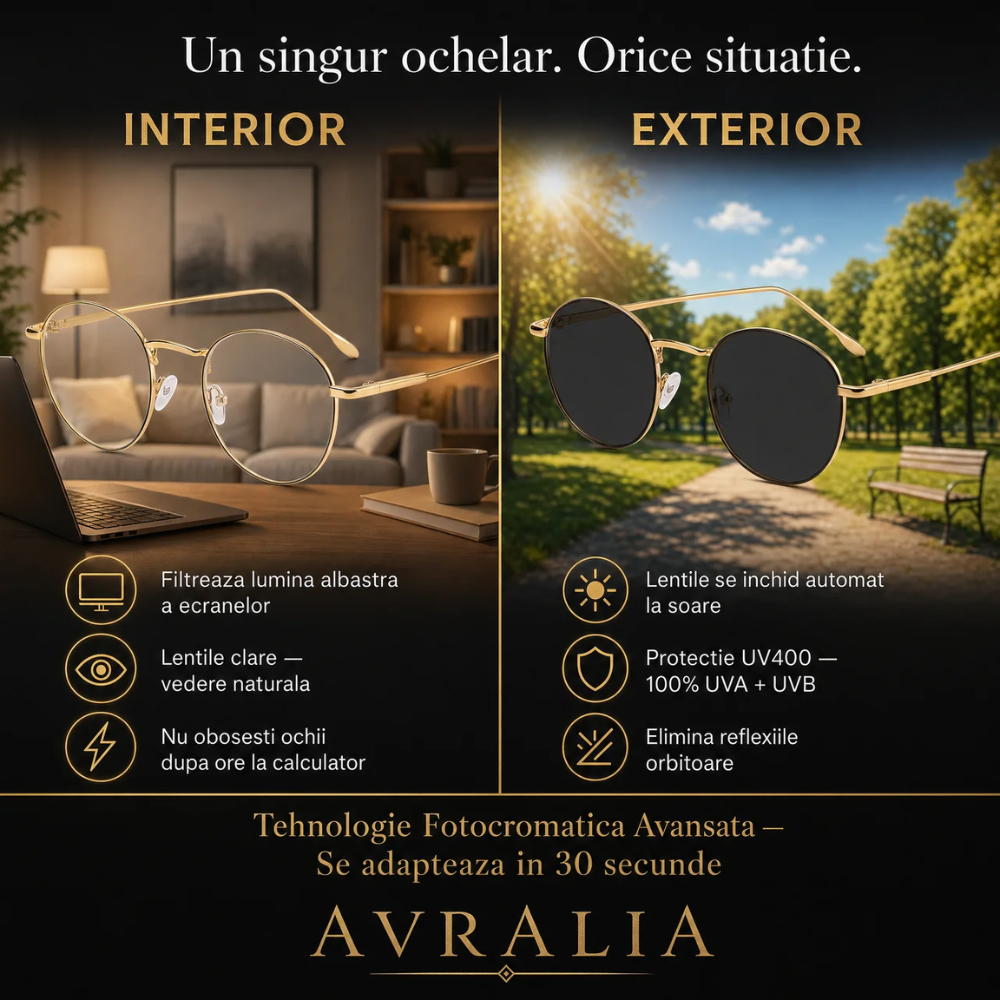 Ochelari Heliomati Damă Rotunzi Vintage – Ramă Aurie