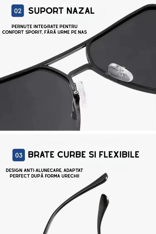 Ochelari de Soare Bărbați Aviator Hexagonal – Lentile UV400