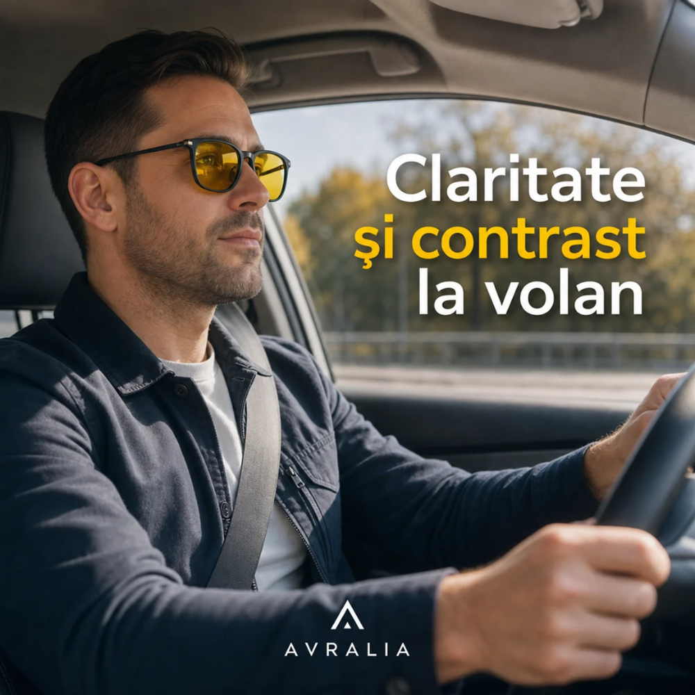 Rame de Ochelari Bărbați cu 2 Clipuri (Soare + Condus Noapte), Ramă Neagră Pătrată