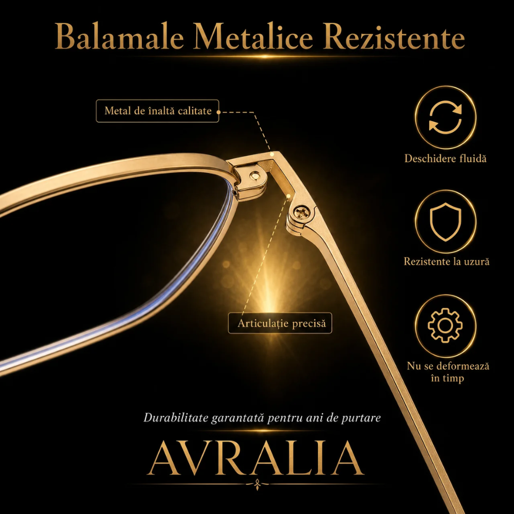 Ochelari Heliomati Bărbați Oversized – Ramă Aurie și Neagră