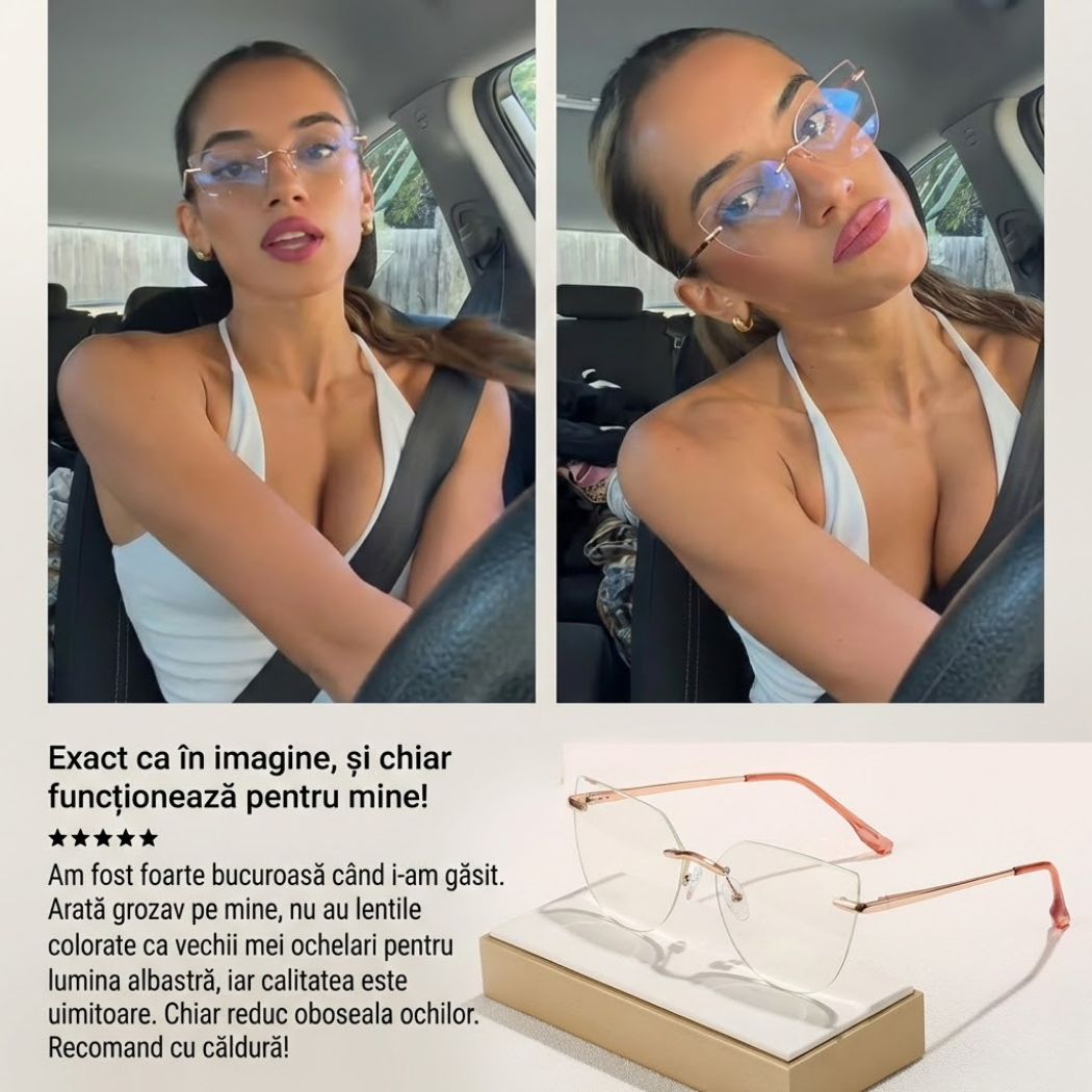 Rame Ochelari Rose Gold - Frameless pentru Femei