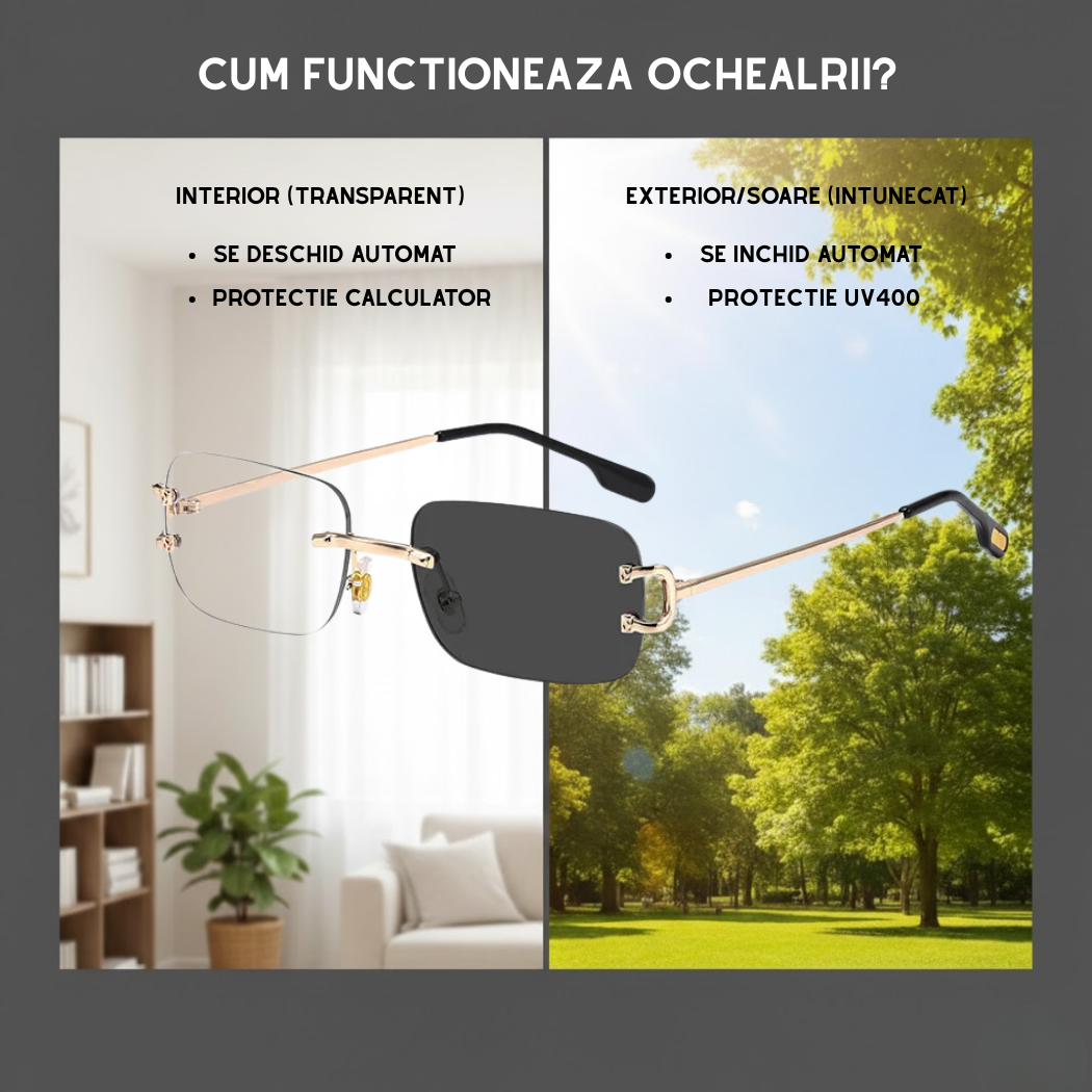 Ochelari Heliomati Frameless Auriu - Barbati