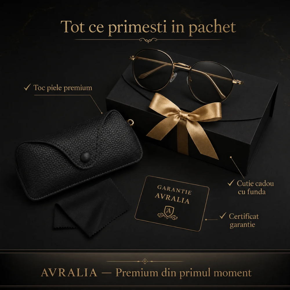 Ochelari Heliomati Damă Rotunzi Vintage – Ramă Aurie