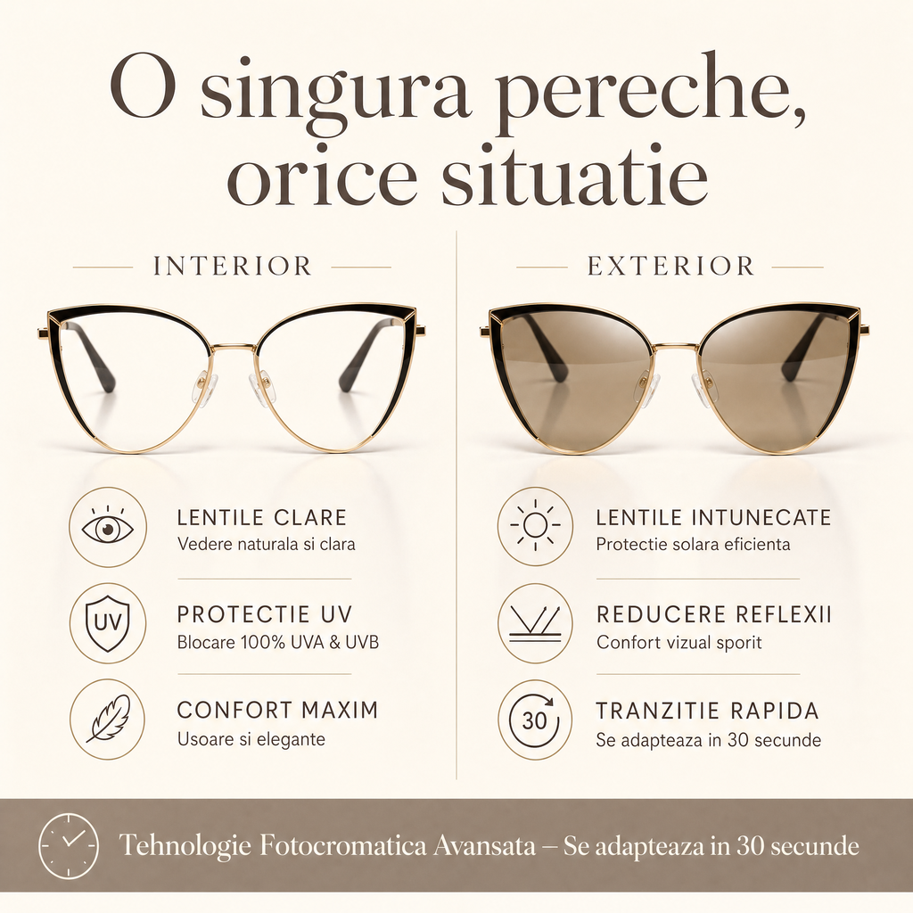 Ochelari de Soare Portofino – Ramă Cat Eye Gold