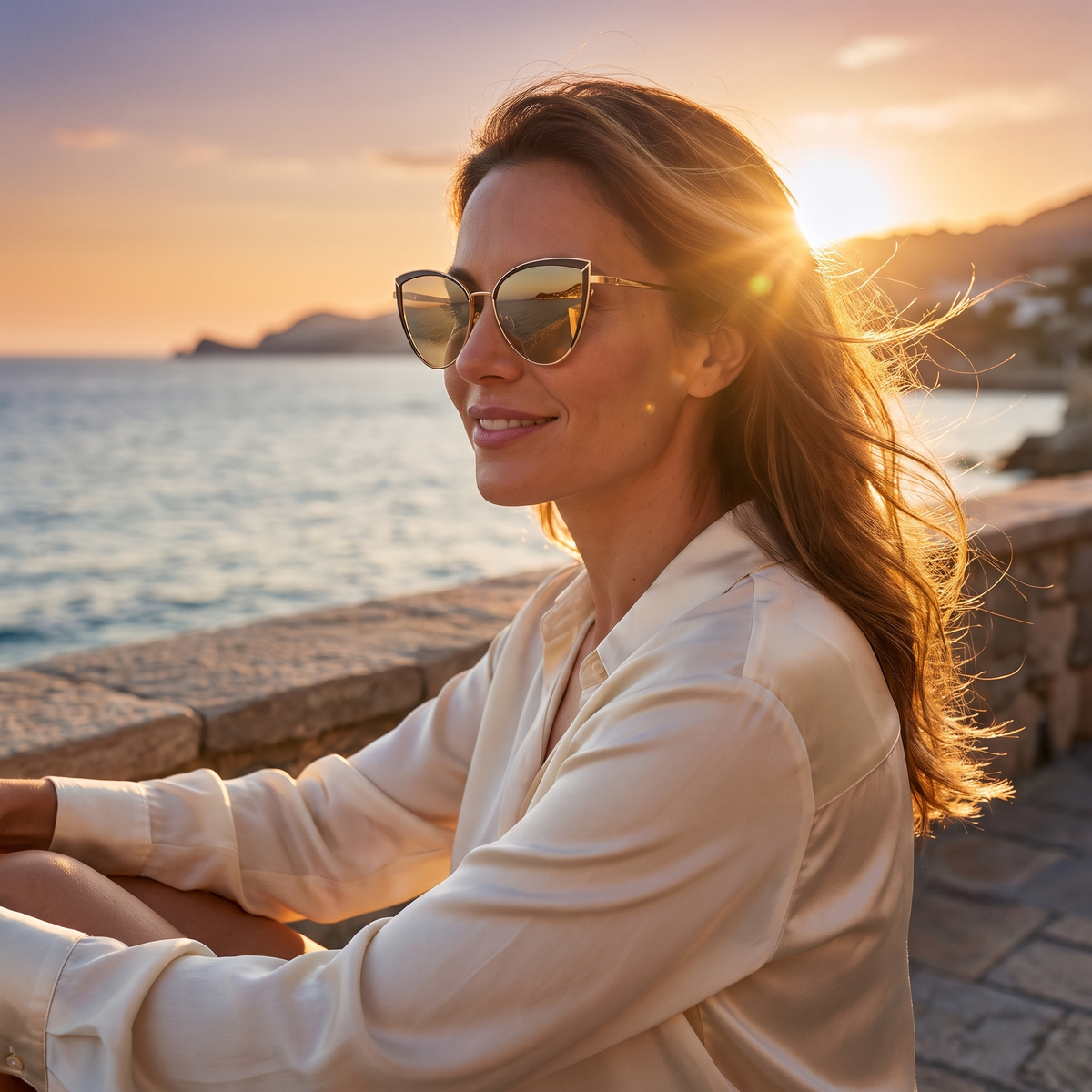 Ochelari de Soare Portofino – Ramă Cat Eye Gold