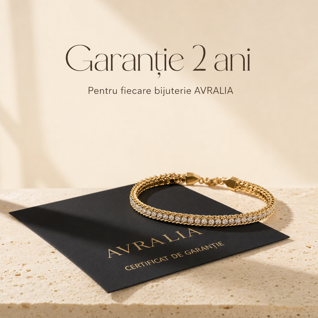 Brățară tennis dublă placată cu aur 18K AVRALIA
