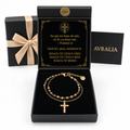 Cadou Religios - Brățară dublă cu cruce placată cu aur 18K AVRALIA